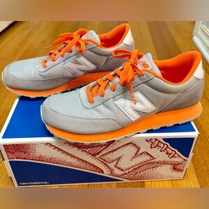 Men’s New Balance 501 Classic Sneakers Gray & Orange Size 11